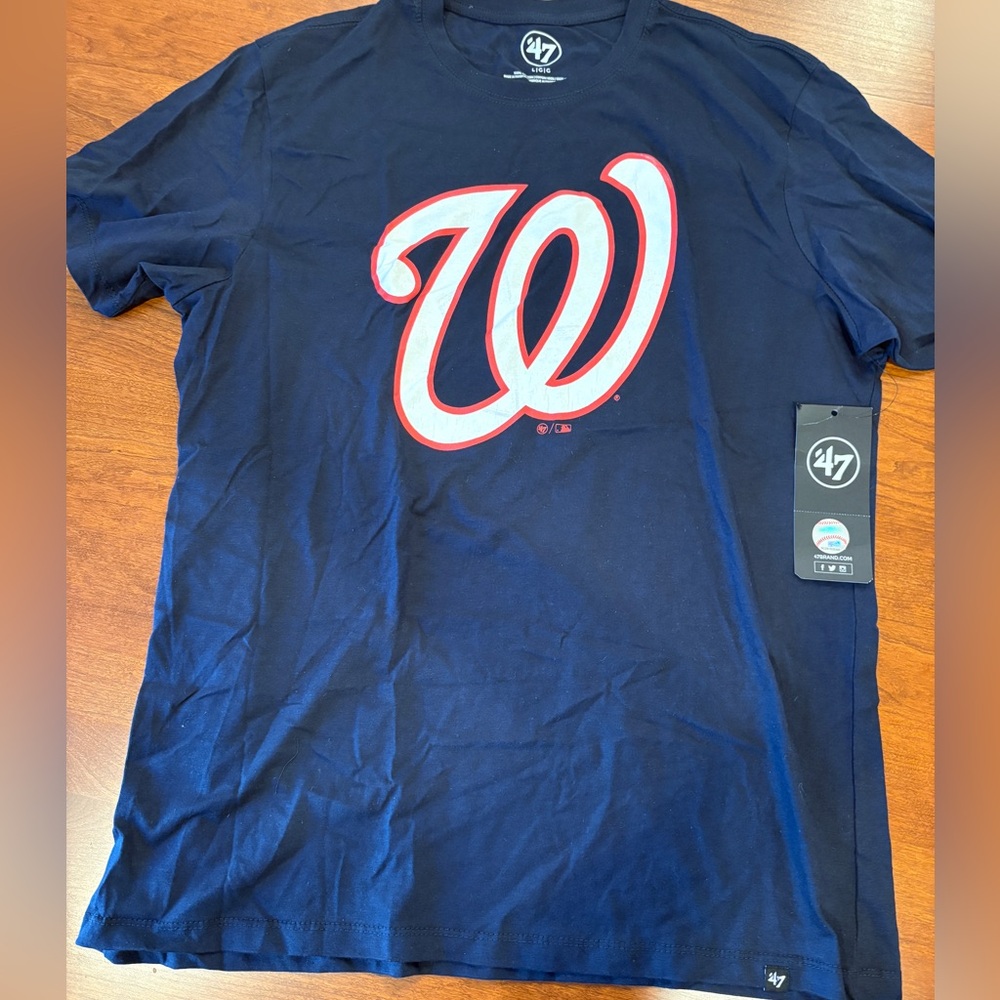 Washington Nationals MLB Navy Cotton Large T-Shirt